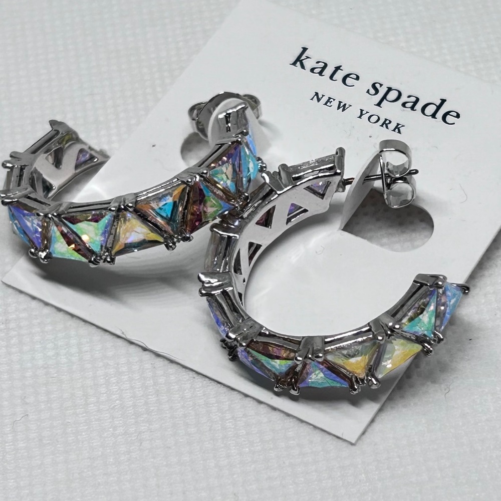 Kate Spade Shine me Up Hoops with Iridescent Accents